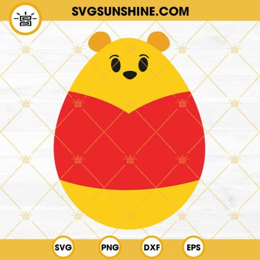 Pooh Bear Easter Egg SVG, Winnie The Pooh Easter SVG, Easter Disney SVG PNG DXF EPS