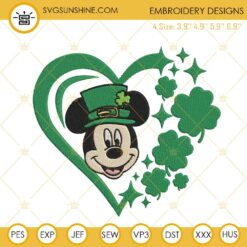 Mickey Ears Shamrock Beer Mug Embroidery Design, St Patricks Day Drinks Embroidery File