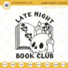 Late Night Book Club Embroidery Designs, Books And Skull Embroidery Files