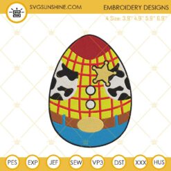 Woody Easter Egg Machine Embroidery Design, Toy Story Easter Embroidery Digital File