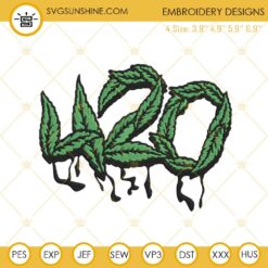 420 Dripping Marijuana Leaves Embroidery Designs, Stoner Embroidery Files