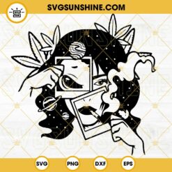 Alien Girl Smoking Weed SVG, Marijuana SVG, Cannabis SVG, Funny 420 SVG PNG DXF EPS