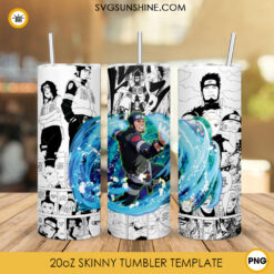 Asuma Sarutobi 20oz Skinny Tumbler Wrap PNG, Naruto Tumbler Template Design PNG