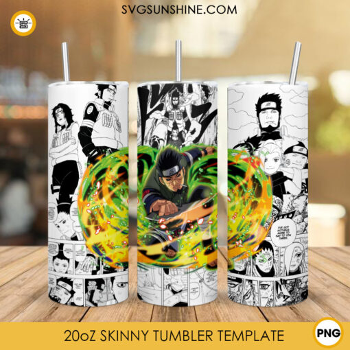 Asuma Ultimate Ninja Blazing Render 20oz Template Tumbler Wrap PNG, Naruto Tumbler Skinny Sublimation Design PNG