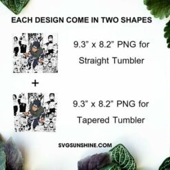 Asuma Sarutobi 20oz Template Tumbler Wrap PNG, Naruto Shippuden Tumbler Skinny Sublimation Design PNG