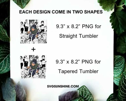 Asuma Sarutobi 20oz Template Tumbler Wrap PNG, Naruto Shippuden Tumbler Skinny Sublimation Design PNG