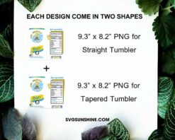 Bart Simpson Nutrition Facts 20oz Skinny Tumbler Wrap PNG, Simpson Cartoon Straight And Tapered Tumbler Template PNG