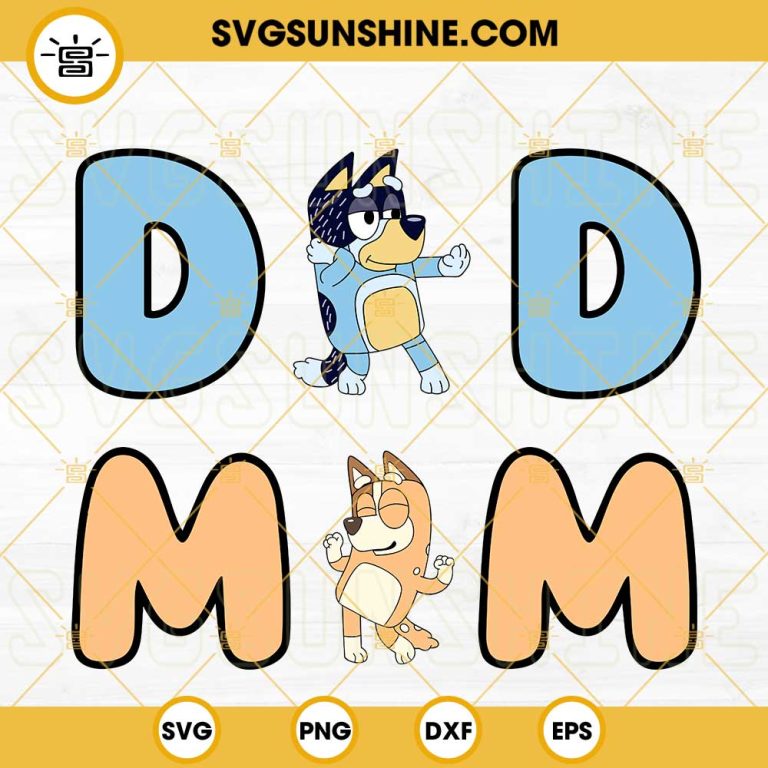 Bluey Dad And Mom SVG, Bandit Heeler SVG, Chilli Heeler SVG, Bluey