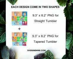 Bluey Dance Mode 20oz Skinny Tumbler Template PNG, Bluey Party Tumbler Wrap PNG Design