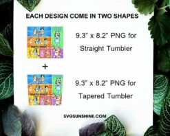 Bluey Party Mode 20oz Skinny Tumbler Template PNG, Bluey Dance Tumbler Wrap PNG Digital Download