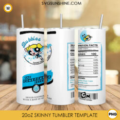 Bubbles The Powerpuff Girls Hard Seltzer Nutrition Facts 20oz Skinny Tumbler PNG Sublimation, Cartoon Tumbler Wrap Template PNG Designs