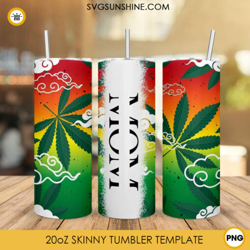 Cannabis Mom 20oz Skinny Tumbler PNG, Happy 420 Mother Tumbler Wrap Template PNG Sublimation