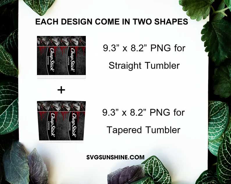 Chapstick Creeper 20oz Skinny Tumbler Wrap PNG, Jeepers Creepers Tumbler Template Designs