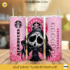 Chibi Ghostface Starbucks Coffee 20oz Skinny Tumbler Wrap PNG, Scream Horror Movie Tumbler Template PNG