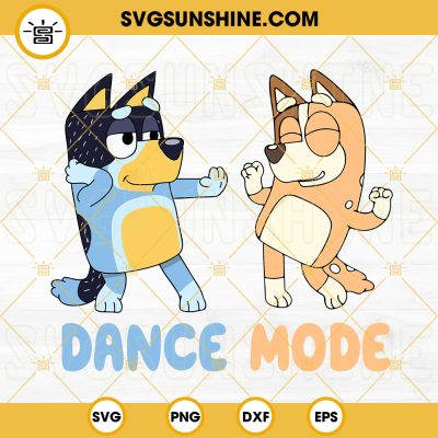 Dance Mode Bluey SVG, Bandit And Chilli Heeler Dancing SVG, Funny Bluey