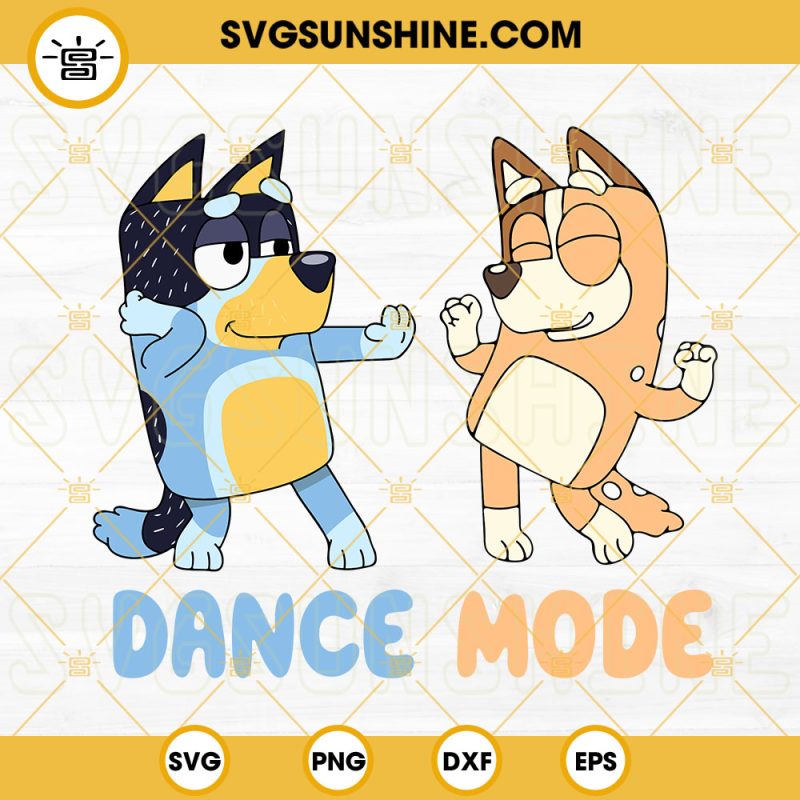 Dance Mode Bluey SVG, Bandit And Chilli Heeler Dancing SVG, Funny Bluey ...