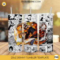 Deidara Akatsuki 20oz Skinny Tumbler Wrap PNG, Naruto Characters Tumbler Template Design PNG