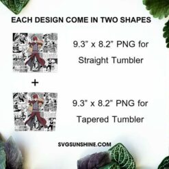 Gaara 20oz Tumbler Template PNG, Naruto Skinny Tumbler Wrap Design PNG