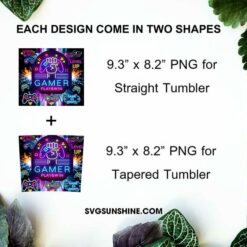 Gamer Play And Win 20oz Skinny Tumbler Wrap PNG, Video Game Tumbler Template PNG For Sublimation