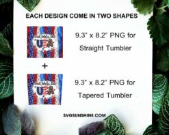 God Bless The USA 20oz Skinny Tumbler Wrap PNG, 4th Of July Christian Straight And Tapered Tumbler Template PNG