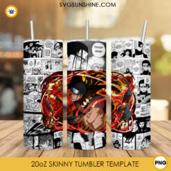 Hashirama Senju Naruto 20oz Skinny Tumbler Wrap PNG, God Of Shinobi Tumbler Template Design PNG