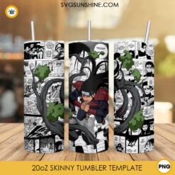 Naruto Hashirama Senju 20oz Tumbler Template PNG, Shodai Hokage Skinny Tumbler Wrap Design PNG