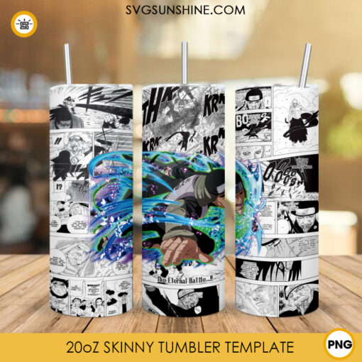 Hiruzen Sarutobi 20oz Skinny Tumbler Wrap PNG, Naruto Tumbler Template PNG Digital File