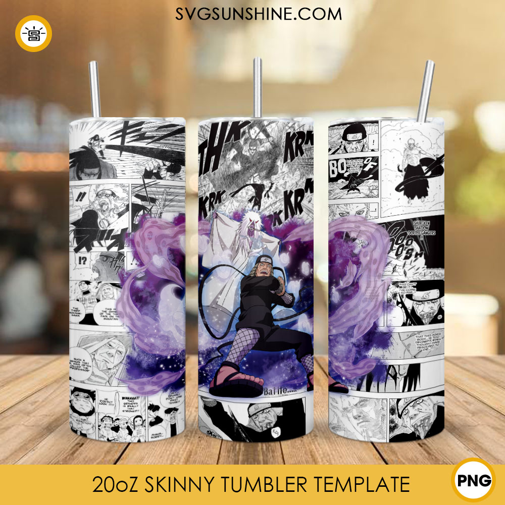 Hiruzen Sarutobi Naruto 20oz Skinny Tumbler Wrap PNG, God Of Shinobi Tumbler Template PNG Design Download