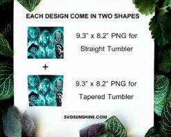 Horror Movies 20oz Skinny Tumbler PNG, Halloween Tumbler Wrap Template PNG Sublimation Designs