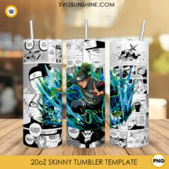 Iruka Umino Art 20oz Skinny Tumbler Wrap PNG, Naruto Academy Teacher Tumbler Template PNG Design