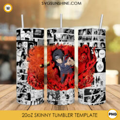 Susanoo Itachi Uchiha 20oz Skinny Tumbler Wrap PNG, Naruto Anime Tumbler Template Design PNG