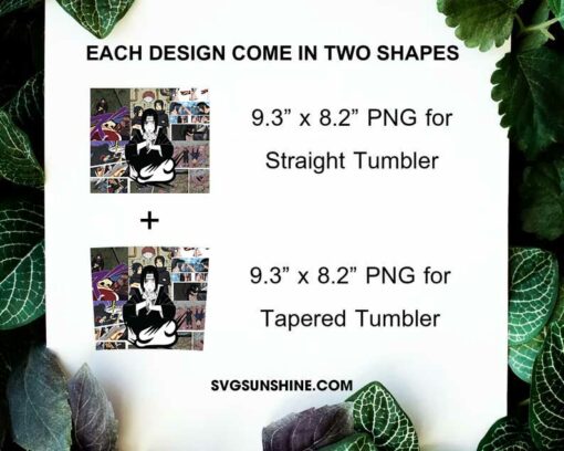 Itachi Uchiha Sharingan 20oz Tumbler Wrap PNG, Naruto Japanese Anime Skinny Tumbler Template Design PNG Instant Download