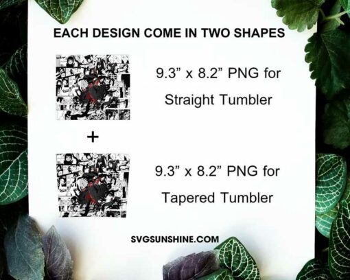 Itachi Uchiha And Crows 20oz Skinny Tumbler Wrap PNG, Anime Naruto Tumbler Template Design PNG Download