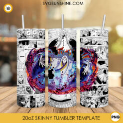 Ino Naruto 20oz Skinny Tumbler Wrap PNG, Anime Girl Tumbler Template PNG Sublimation Design