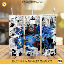 Naruto Kakuzu 20oz Skinny Tumbler Wrap PNG, Anime Naruto Shippuden Tumbler Template PNG Design