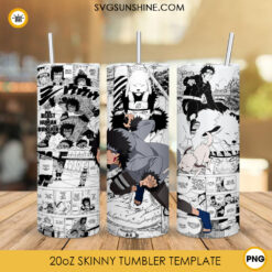 Ino Naruto 20oz Skinny Tumbler Wrap PNG, Anime Girl Tumbler Template PNG Sublimation Design