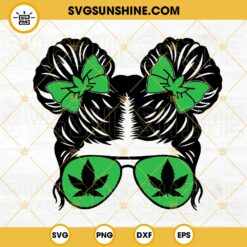 Kidlife Weed SVG, Weed Girl Messy Bun SVG, Marijuana Mom SVG PNG DXF EPS Cricut Silhouette