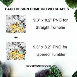 Kurama 20oz Tumbler Wrap PNG, Nine Tailed Beasts Naruto Tumbler Template Design PNG