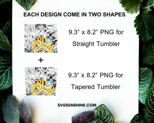 Kurama 20oz Tumbler Wrap PNG, Nine Tailed Beasts Naruto Tumbler Template Design PNG