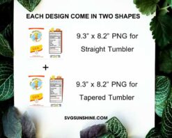 Lisa Simpson Nutrition Facts 20oz Skinny Tumbler Wrap PNG, Simpson Family Straight And Tapered Tumbler Template PNG