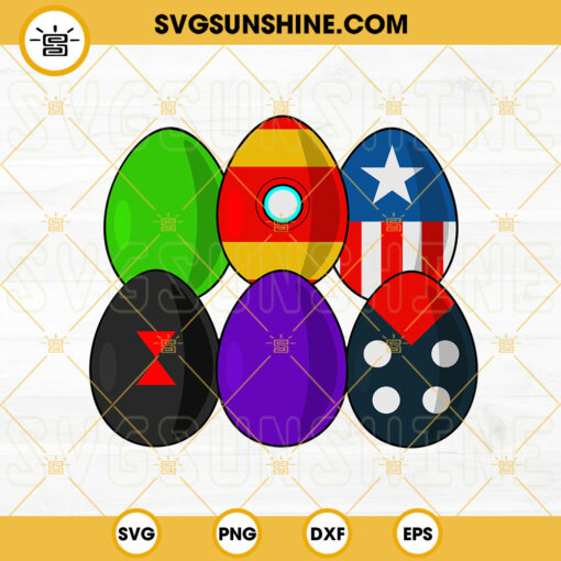 Marvel Superhero Easter Eggs SVG, Cute Easter Egg SVG, Happy Easter Avengers SVG PNG DXF EPS