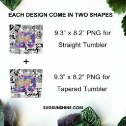 Gaara 20oz Tumbler Wrap Template PNG, Naruto Shippuden Anime Skinny Tumbler Wrap PNG Design