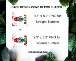 Mario Middle Finger 20oz Skinny Tumbler Wrap PNG, Funny Super Mario Tumbler Template PNG