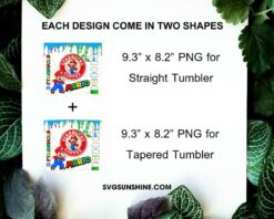 Super Mario Starbucks Coffee 20oz Skinny Tumbler Wrap PNG, Super Mario Movie 2023 Tumbler Template PNG Design