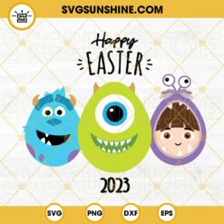Monster Inc Easter Eggs Happy Easter 2023 SVG, Easter Cartoon SVG, Disney Easter SVG PNG DXF EPS Cricut