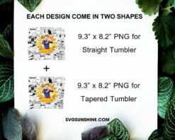 Uzumaki Naruto 20oz Skinny Tumbler Wrap PNG, Naruto Shippuden Anime Tumbler Template PNG