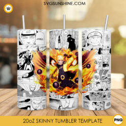Naruto Uzumaki Truth Seeking Ball 20oz Skinny Tumbler Wrap PNG Design, Naruto Tumbler Template PNG File