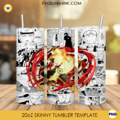 Naruto Sixth Path Sage 20oz Skinny Tumbler Wrap PNG, Naruto Shippuden Tumbler Template PNG Download
