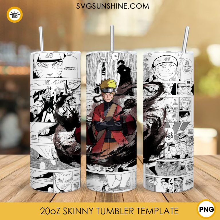 Sennin Naruto 20oz Skinny Tumbler Wrap PNG, Naruto Shippuden Tumbler