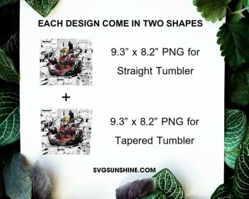 Sennin Naruto 20oz Skinny Tumbler Wrap PNG, Naruto Shippuden Tumbler Template PNG Design Download